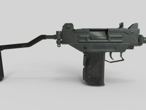 Mini Uzi Low Poly 3D Model
