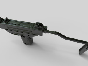 Mini Uzi Low Poly 3D Model