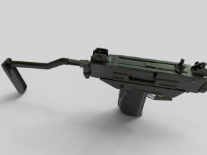 Mini Uzi Low Poly 3D Model