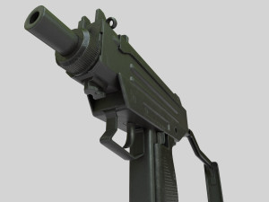 Mini Uzi Low Poly 3D Model