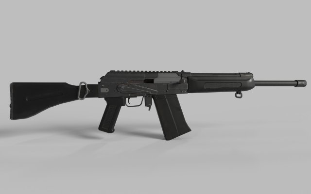 Weapon Rifle S12K 3D Model .c4d .max .obj .3ds .fbx .stl .blend 