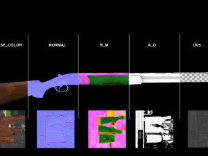 Karabiner Rifle RS686 Low-poly 3D मॉडल
