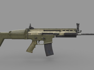 FN SCAR L RIFLE PBR Low-poly  Modelo 3D