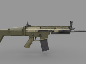 FN SCAR L RIFLE PBR Low-poly Modèle 3D