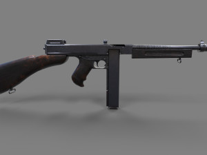 Tommy machine-gun Low-poly Modello 3D