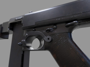 Tommy machine-gun Low-poly Modello 3D