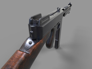 Tommy machine-gun Low-poly Modello 3D
