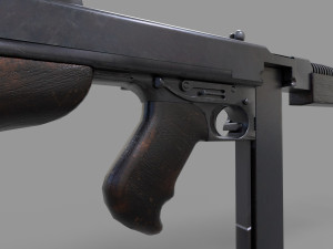 Tommy machine-gun Low-poly Modello 3D