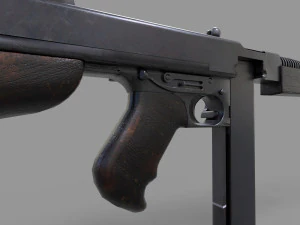 Tommy machine-gun Low-poly 3D Model
