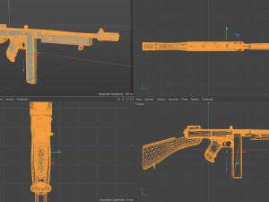 Tommy machine-gun Low-poly Modello 3D