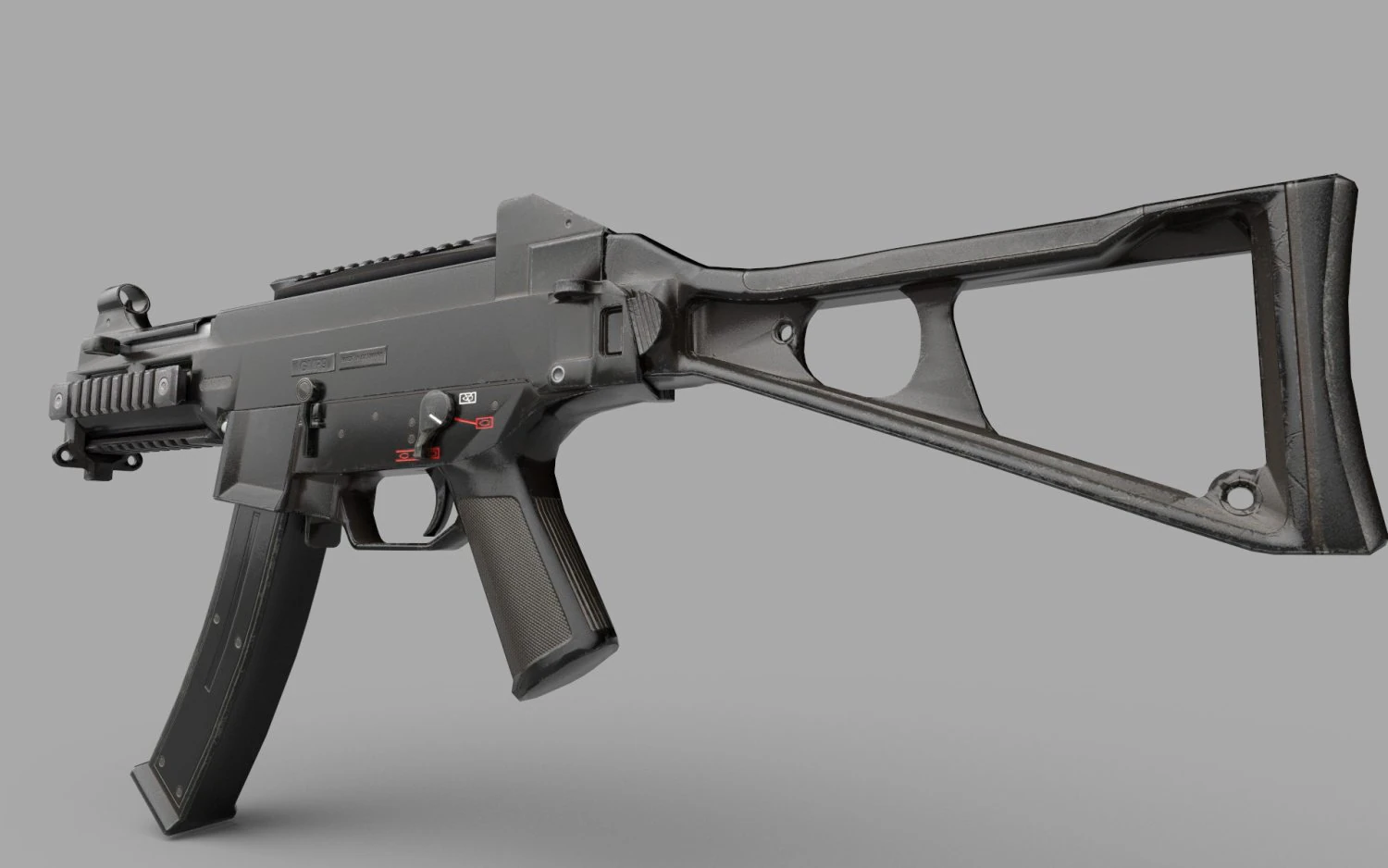 UMP9-GUN Low-poly 3D Model .c4d .max .obj .3ds .fbx .stl .blend 