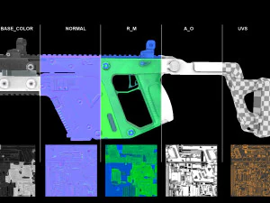Vector-Gun Low-poly 3D Model