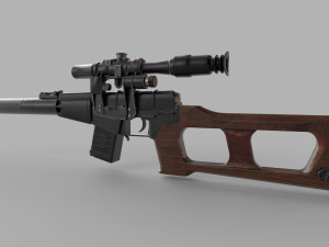 VSS Vintorez Rifle Low-poly Modelo 3D