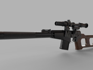 VSS Vintorez Rifle Low-poly 3D Model