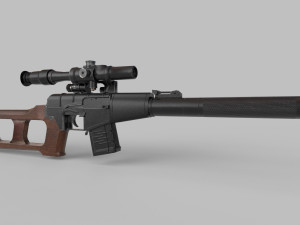 VSS Vintorez Rifle Low-poly 3D Model