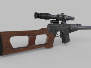 VSS Vintorez Rifle Low-poly 3D Model