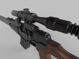 VSS Vintorez Rifle Low-poly 3D Model