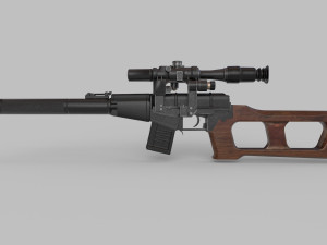 VSS Vintorez Rifle Low-poly 3D Model