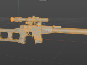 VSS Vintorez Rifle Low-poly 3D Model