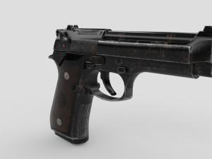 Beretta M9 Low-poly  Modelo 3D