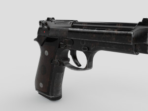 Beretta M9 Low-poly Modelo 3D