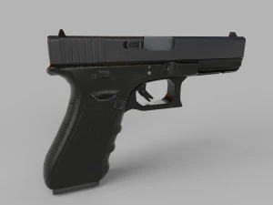 Glock 18C-Gun Low-poly 3D Model