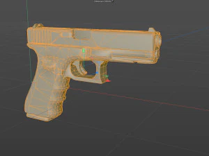 Glock 18C-Gun Low-poly 3D Model