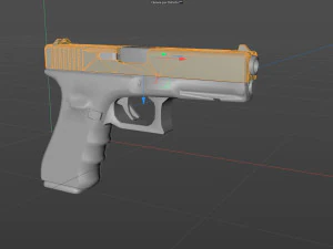 Glock 18C-Gun Low-poly 3D Model
