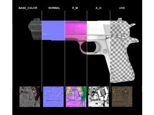 M1911 Pistol Low-Poly 3D Model