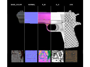 M1911 Pistol Low-Poly 3D Model