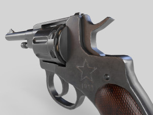 Nagant M1895 Russian-Gun - PBR - Low-poly 3D 3Dモデル