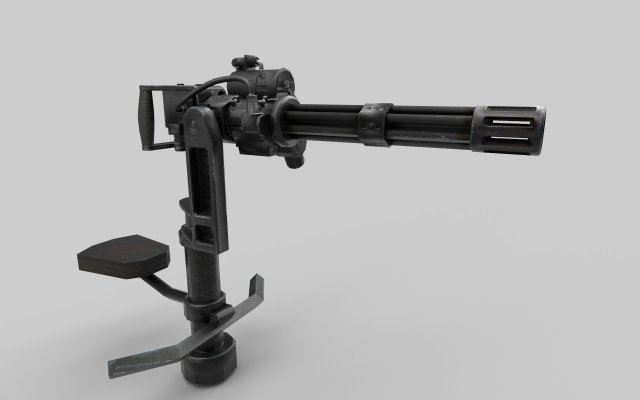 Mini turret Low-poly Modelo 3D .c4d .max .obj .3ds .fbx .stl .blend 
