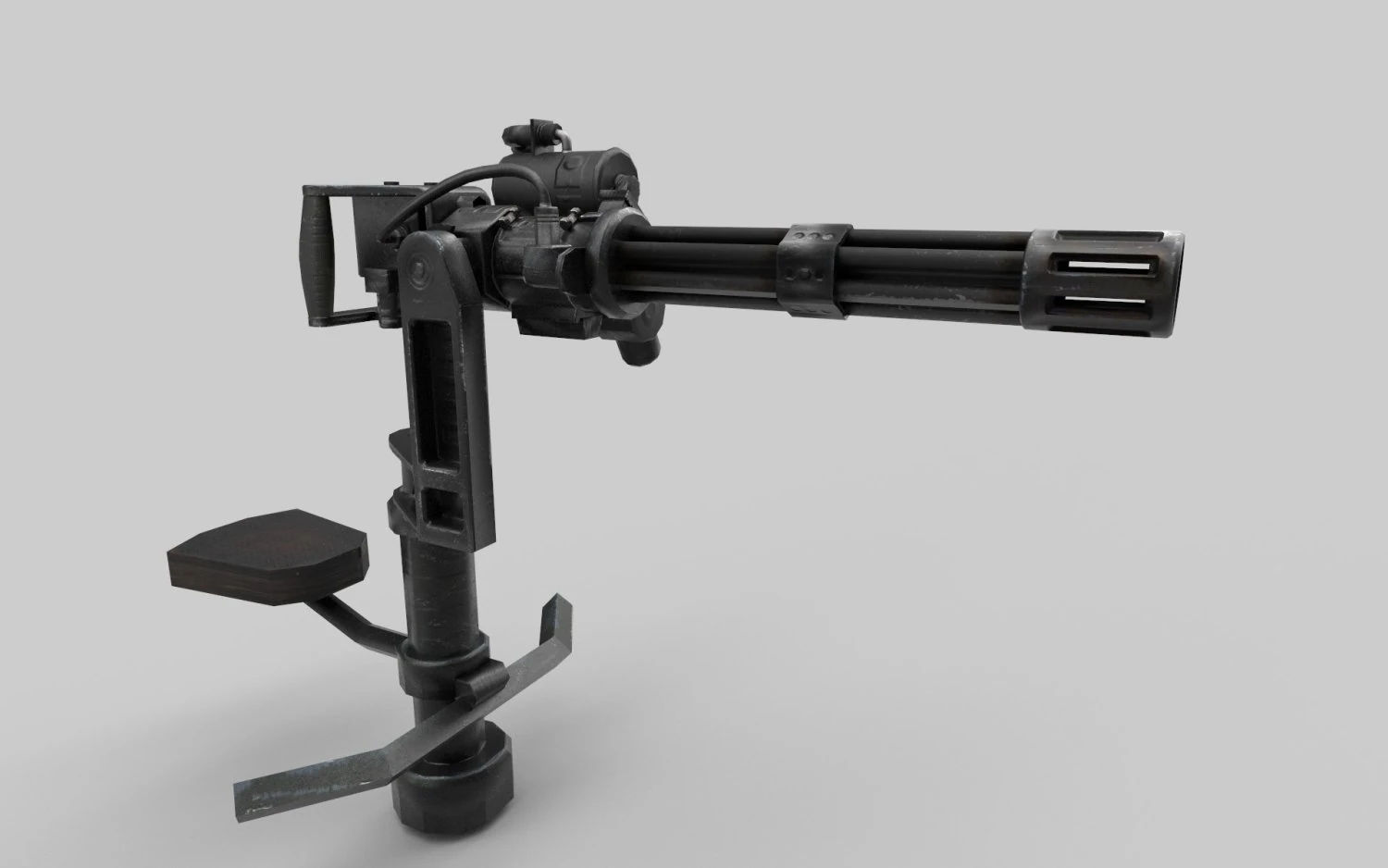 ミニ砲塔ローポリ 3Dモデル .c4d .max .obj .3ds .fbx .stl .blend 