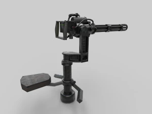 ミニ砲塔ローポリ 3Dモデル