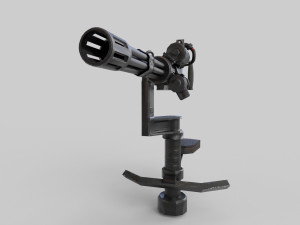 Mini turret Low-poly Modelo 3D