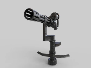 ミニ砲塔ローポリ 3Dモデル