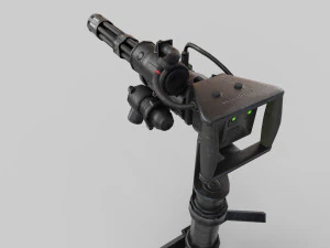 ミニ砲塔ローポリ 3Dモデル