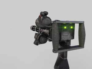 Mini turret Low-poly Modelo 3D