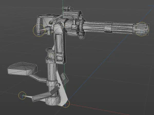 ミニ砲塔ローポリ 3Dモデル