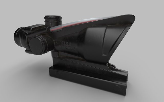 Trijicon ACOG Fiber Optic 4x Rifle Scope Low-poly 3D Модель .c4d .max .obj .3ds .fbx .stl .blend 