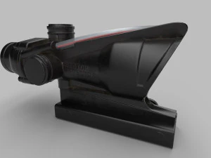 Trijicon ACOG Fiber Optik 4x T&uuml;fek D&uuml;rb&uuml;n&uuml; D&uuml;ş&uuml;k Poli 3D Model