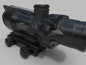 Trijicon ACOG Fiber Optic 4x Rifle Scope Low-poly 3D Модель