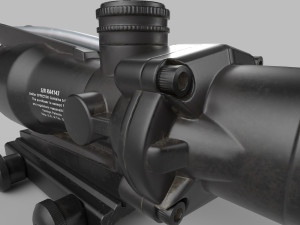 Trijicon ACOG Fiber Optic 4x Rifle Scope Low-poly 3D Модель
