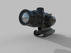 Trijicon ACOG Fiber Optic 4x Rifle Scope Low-poly 3D Модель