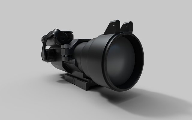 Aimpoint 2X scope Low-poly Model 3D .c4d .max .obj .3ds .fbx .stl .blend 