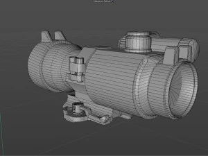 Aimpoint 2X scope Low-poly 3D Model