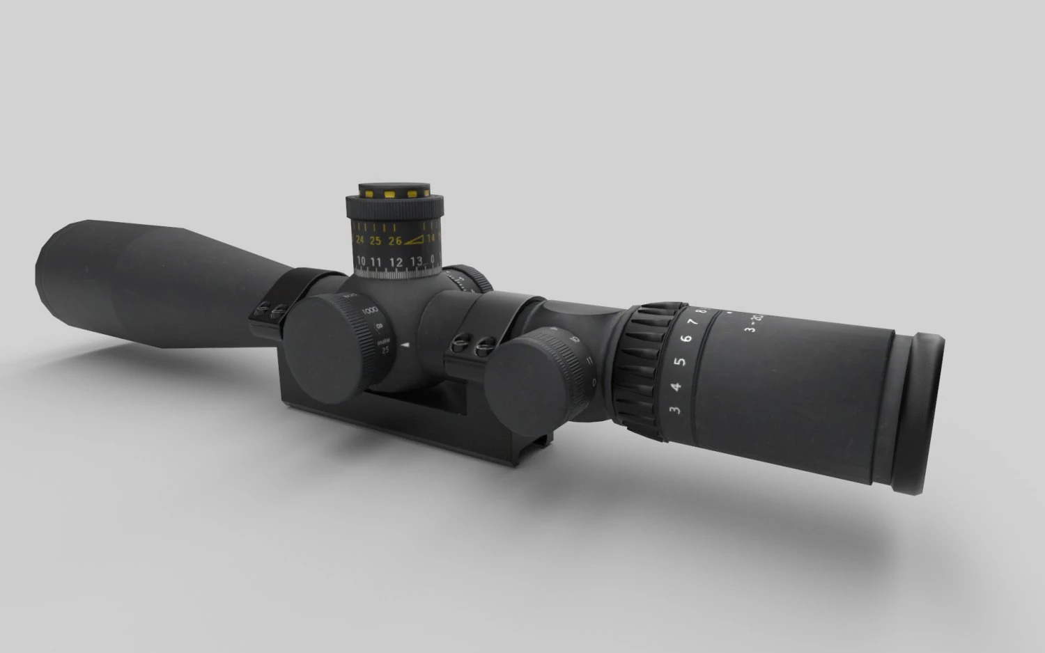 Telescopic sight PM11 Low-poly 3D Model .c4d .max .obj .3ds .fbx .stl .blend