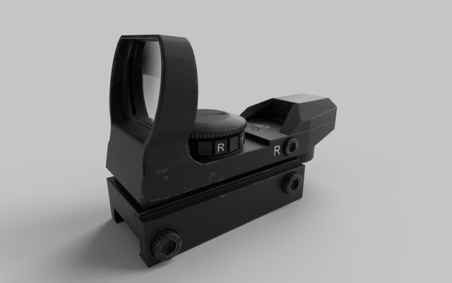 Red Dot Sight Low-poly 3Dモデル .c4d .max .obj .3ds .fbx .stl .blend 