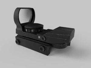 Red Dot Sight Low-poly 3D Model