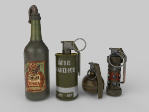 Hand Grenades - PBR - poly Model 3D